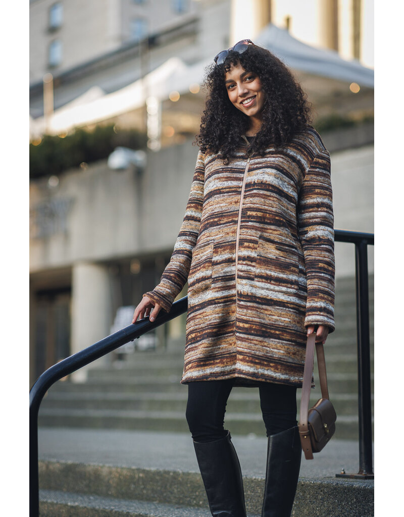 KNIT MID LENGTH ZIP UP JACKET