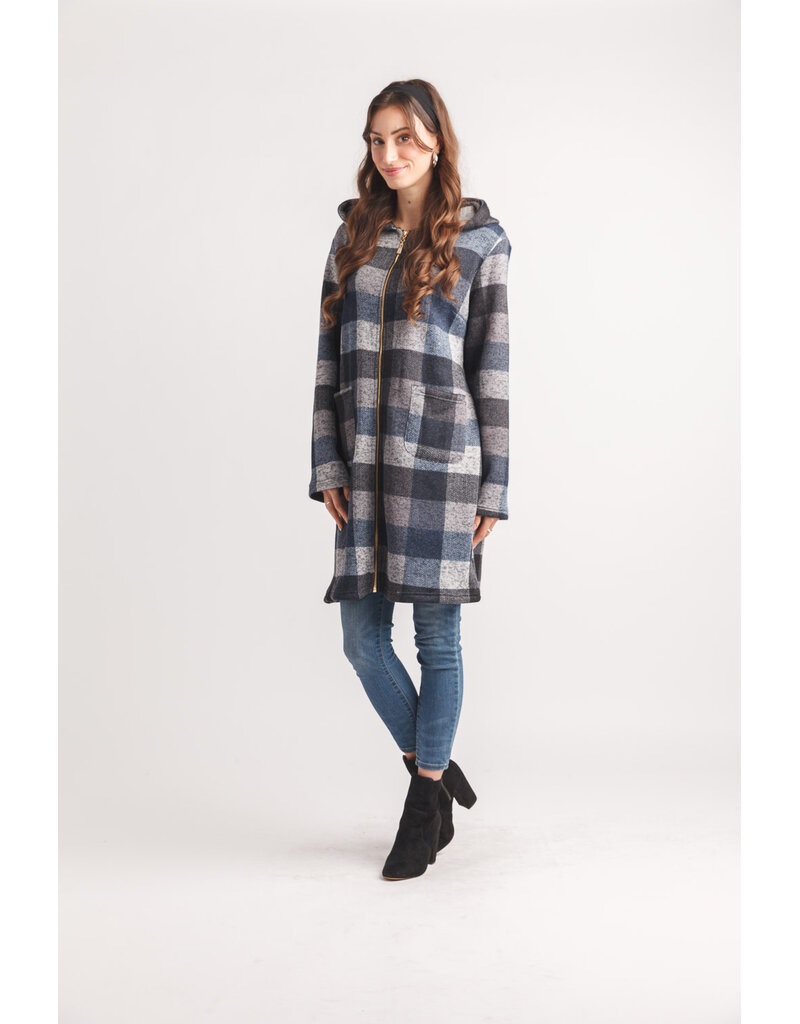 KNIT MID LENGTH ZIP UP JACKET