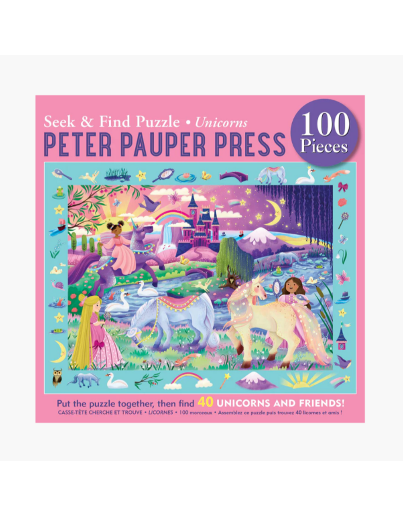 100 PC SEEK AND FIND PUZZLE- UNICORNS