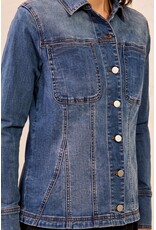 TRIBAL DENIM FITTED JACKET W/ INSERTS - DUSK