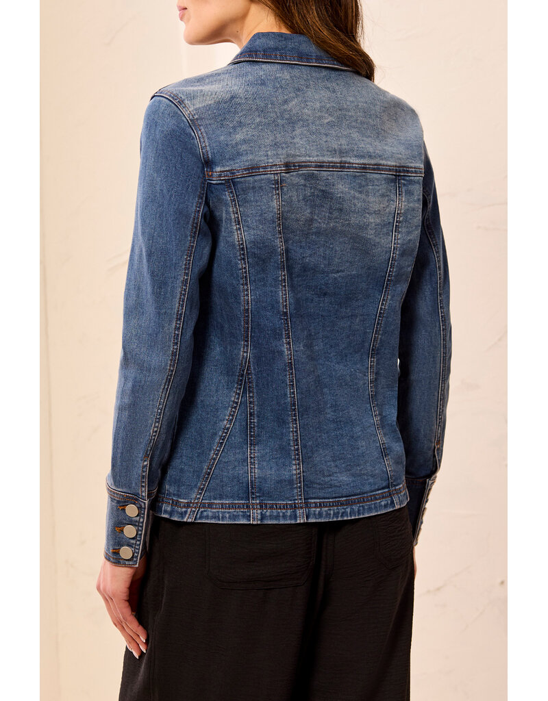 TRIBAL DENIM FITTED JACKET W/ INSERTS - DUSK