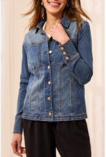 TRIBAL DENIM FITTED JACKET W/ INSERTS - DUSK