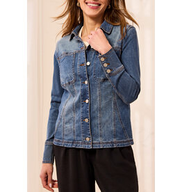 TRIBAL DENIM FITTED JACKET W/ INSERTS - DUSK
