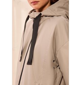 TRIBAL L/S HOODED ZIP FRT COAT - DRY SAND