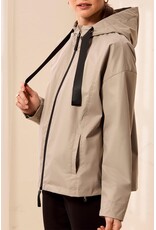 TRIBAL L/S HOODED ZIP FRT COAT - DRY SAND