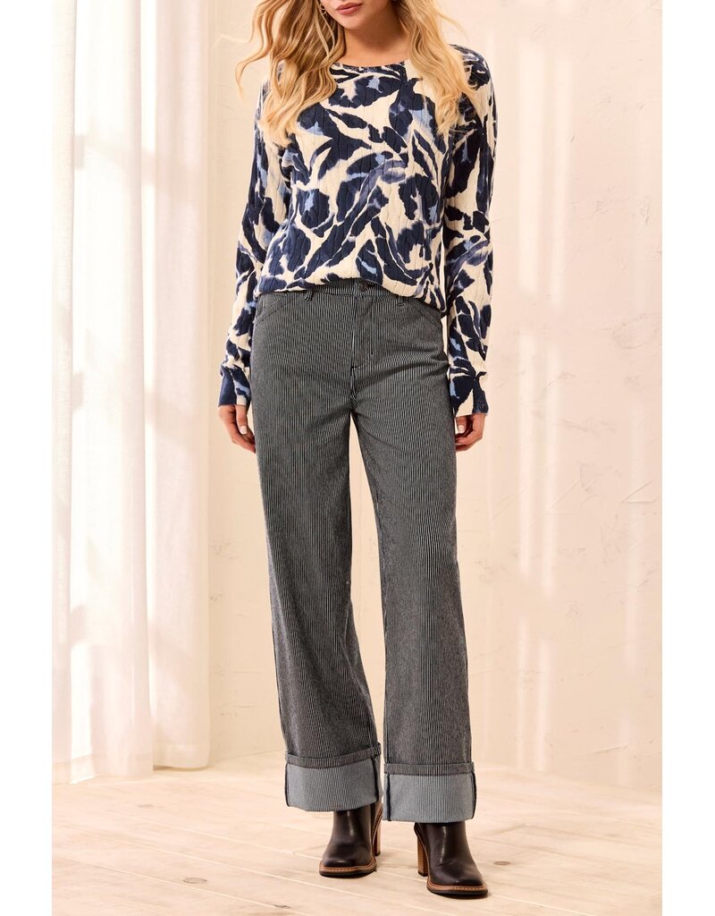 TRIBAL FLY FRT ANKLE PANT W/ WIDE CUFFS - SAPPHIRE