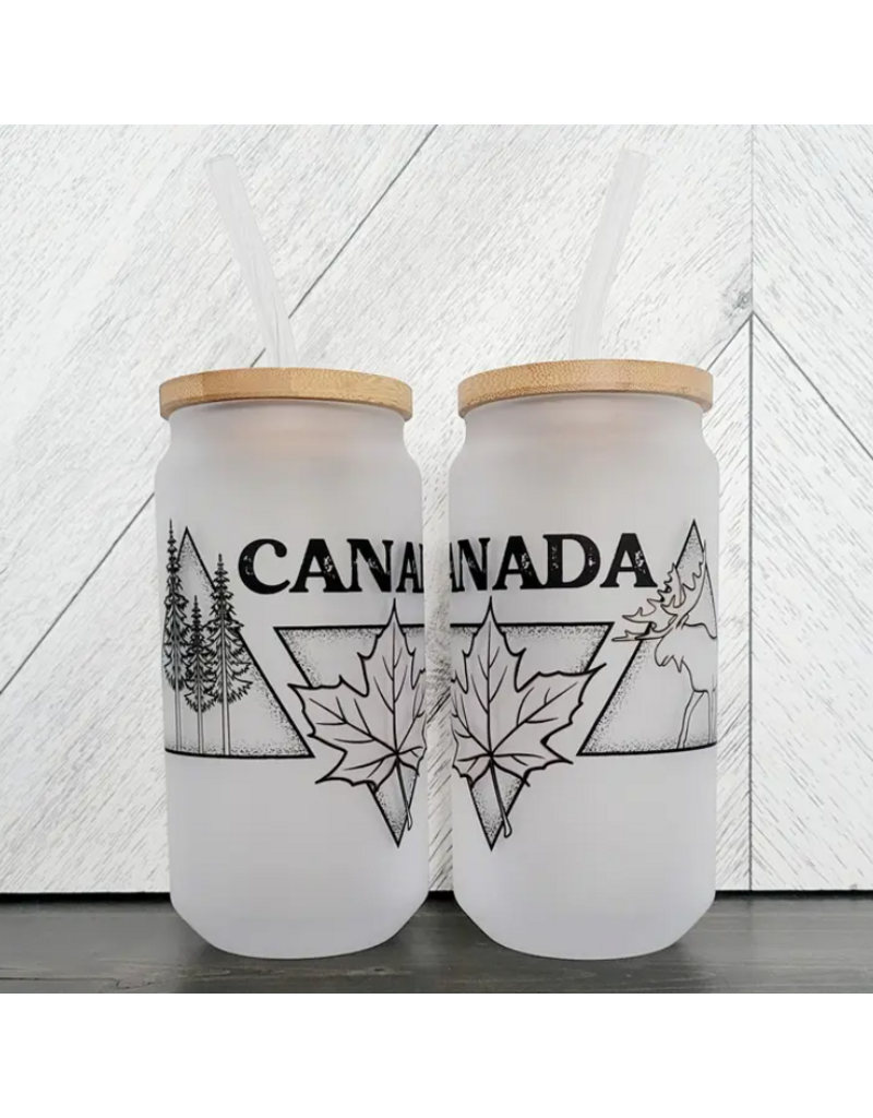 DIYXE FROSTED GLASS JAR w/BAMBOO LID