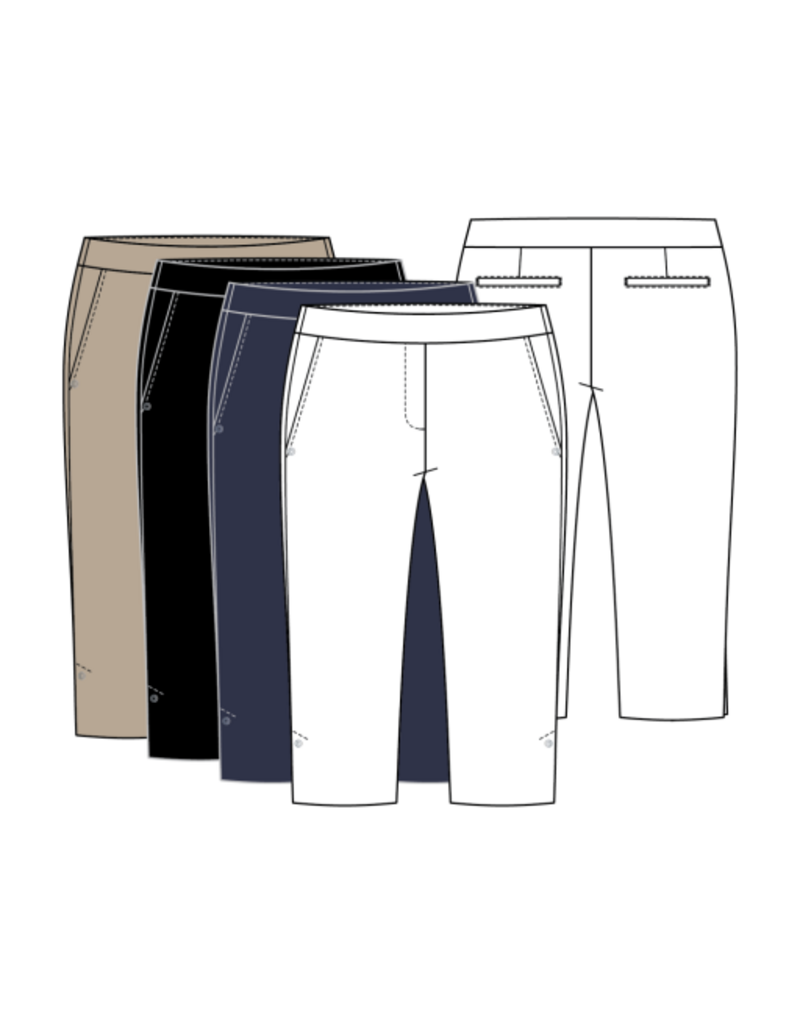 TRIBAL FLATTEN IT PULL ON CAPRI W/ VENT-BEACH