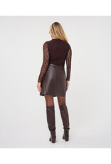 L/S LACE TOP - CACAO