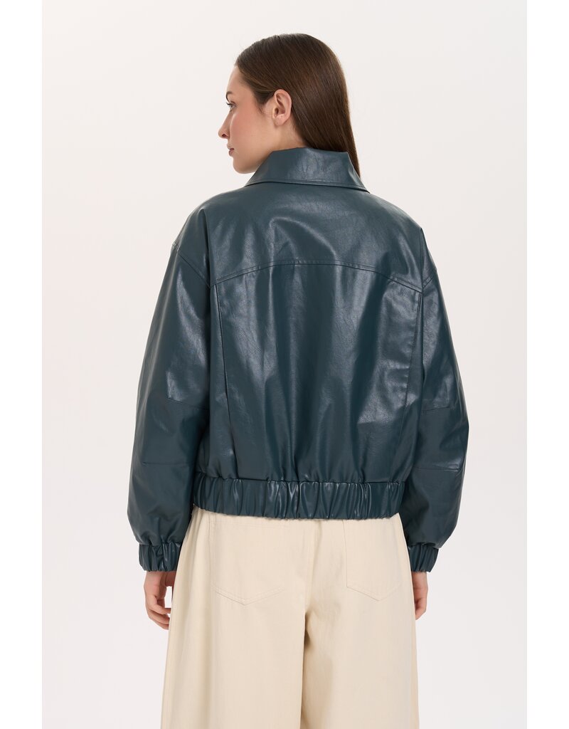 24COLOURS FAUX LEATHER JACKET - GREEN