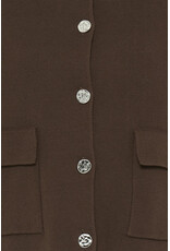RITA COTTON BLEND CARDIGAN - HOT FUDGE