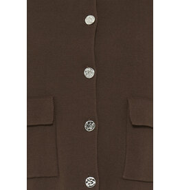 RITA COTTON BLEND CARDIGAN - HOT FUDGE
