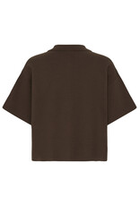 RITA COTTON BLEND CARDIGAN - HOT FUDGE