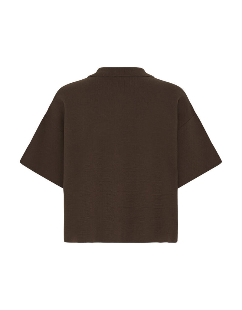 RITA COTTON BLEND CARDIGAN - HOT FUDGE