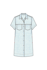 TRIBAL DENIM SHIRT DRESS W/POCKETS-BONDIBEACH
