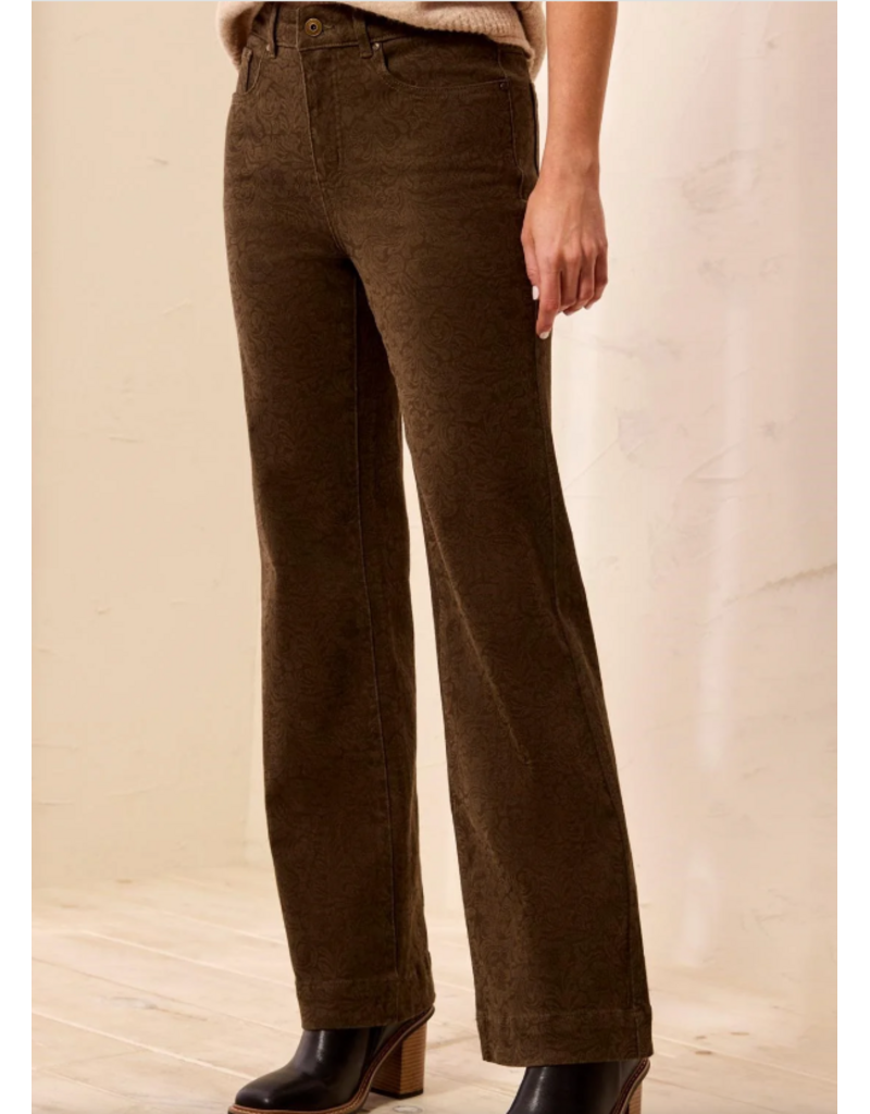 TRIBAL FLY FRT 5 PKT PANT W/ EMBOSSED FABRIC - DARK BASIL