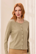 TRIBAL L/S CREW NECK CARDI - ALOE