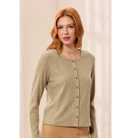 TRIBAL L/S CREW NECK CARDI - ALOE