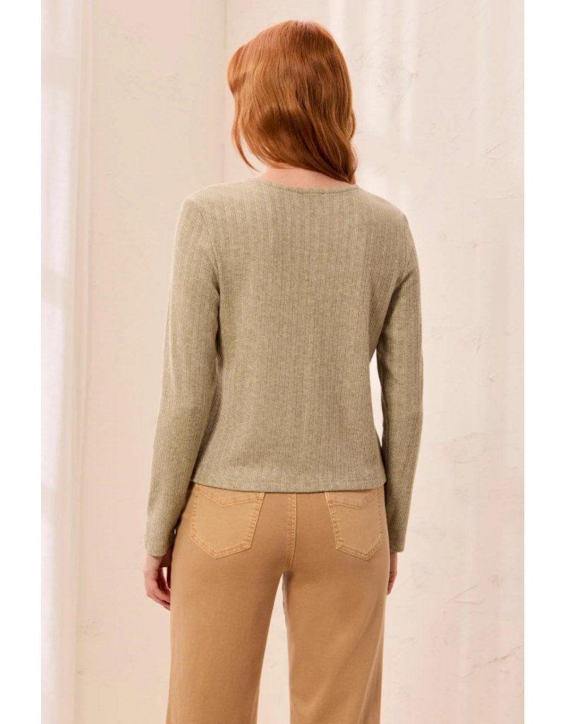 TRIBAL L/S CREW NECK CARDI - ALOE