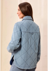 TRIBAL DENIM QUILTED COTTON JACKET - SKYLIGHT