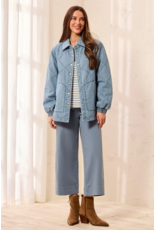 TRIBAL DENIM QUILTED COTTON JACKET - SKYLIGHT