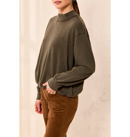 TRIBAL GARMENT DYE BUBBLE SWEATSHIRT W/ RIB - COTTON BLEND