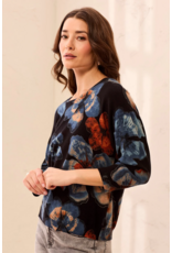 TRIBAL SOFT YARN THREE-QUARTER SLEEVE CREWNECK SWEATER - MAPLE