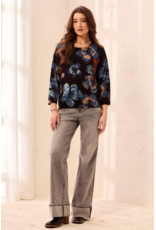 TRIBAL SOFT YARN THREE-QUARTER SLEEVE CREWNECK SWEATER - MAPLE