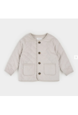 PETIT LEM CREME CORDUROY QUILTED CARDIGAN