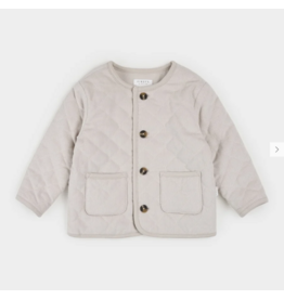 PETIT LEM CREME CORDUROY QUILTED CARDIGAN