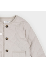 PETIT LEM CREME CORDUROY QUILTED CARDIGAN