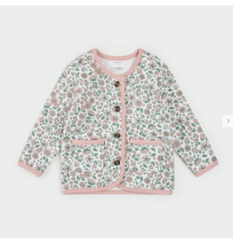 PETIT LEM FLORAL QUILTED CARDIGAN