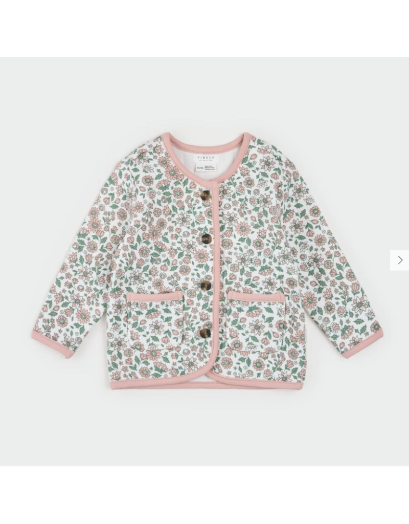 PETIT LEM FLORAL QUILTED CARDIGAN
