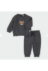 PETIT LEM 2PC SWEATSHIRT & PANT - HIGHLAND COW
