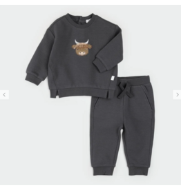 PETIT LEM 2PC SWEATSHIRT & PANT - HIGHLAND COW