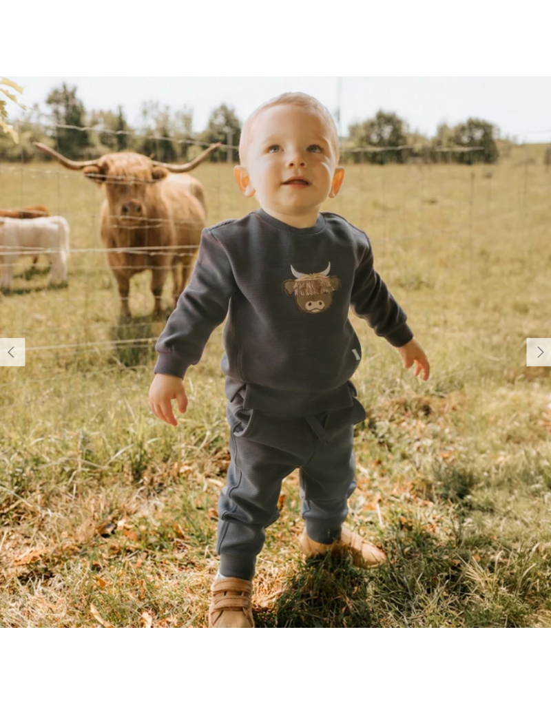 PETIT LEM 2PC SWEATSHIRT & PANT - HIGHLAND COW