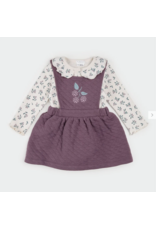 PETIT LEM 2PC QUILTED OVERALL DRESS SET