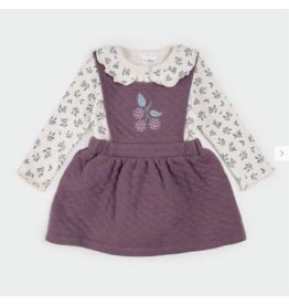 PETIT LEM 2PC QUILTED OVERALL DRESS SET