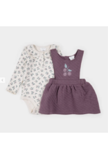 PETIT LEM 2PC QUILTED OVERALL DRESS SET