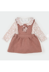 PETIT LEM 2PC QUILTED OVERALL DRESS SET