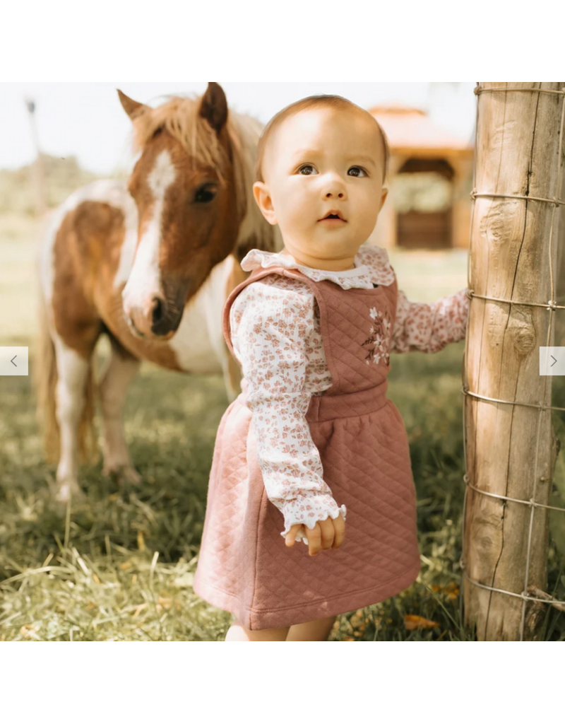 PETIT LEM 2PC QUILTED OVERALL DRESS SET