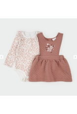 PETIT LEM 2PC QUILTED OVERALL DRESS SET