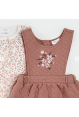 PETIT LEM 2PC QUILTED OVERALL DRESS SET