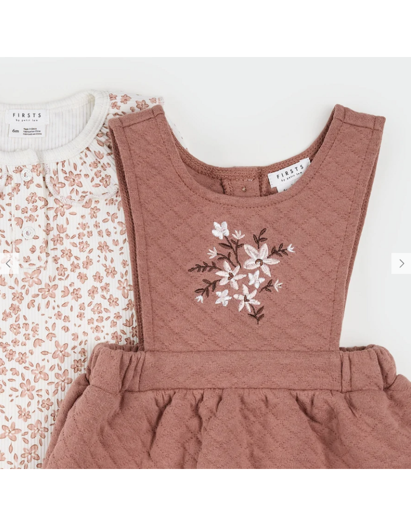 PETIT LEM 2PC QUILTED OVERALL DRESS SET