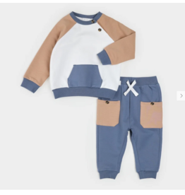 PETIT LEM 2PC MOCHA & INDIGO COLOR BLOCK SET
