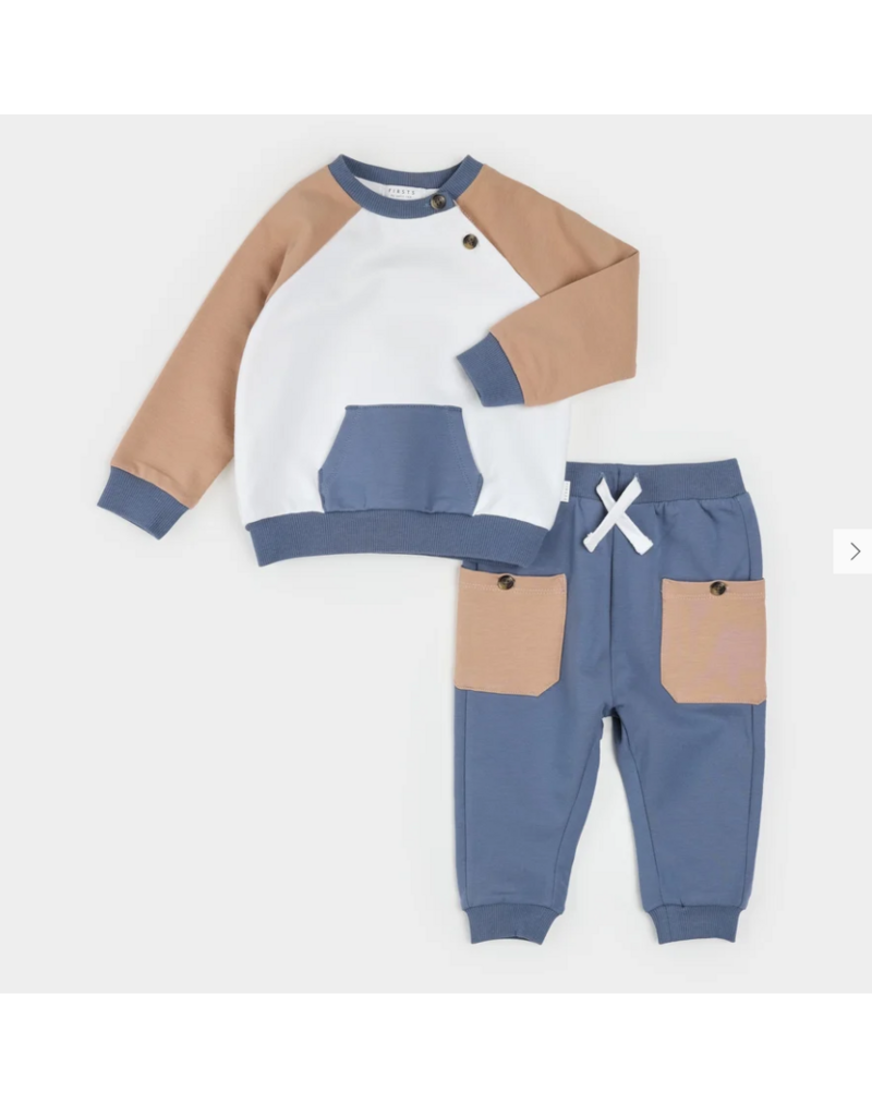 PETIT LEM 2PC MOCHA & INDIGO COLOR BLOCK SET