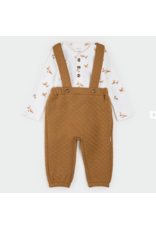 PETIT LEM 2PC QUILTED OVERALL SET - FOX