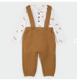 PETIT LEM 2PC QUILTED OVERALL SET - FOX