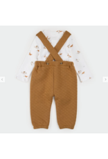 PETIT LEM 2PC QUILTED OVERALL SET - FOX
