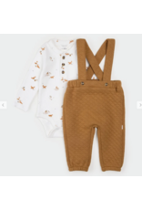 PETIT LEM 2PC QUILTED OVERALL SET - FOX